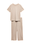Cotton Rich Printed Cropped Pyjama Set