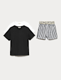 2 Pack Pure Cotton Shortie Pyjama Sets
