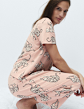 Pure Cotton Printed Cropped Pyjama Set