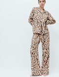 Fleece Printed Revere Pyjama Set