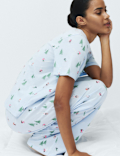 Pure Cotton Printed Short Sleeve Pyjama Set