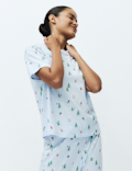Pure Cotton Printed Short Sleeve Pyjama Set
