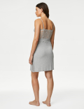 Body Soft™ Lace Trim Ribbed Chemise