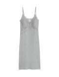 Body Soft™ Lace Trim Ribbed Chemise
