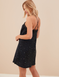 Dream Satin™ & Lace Star Print Short Chemise