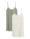 2pk Pure Cotton Palm Print Short Chemises