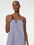 Pure Cotton Waffle Striped Chemise