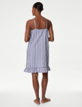 Pure Cotton Waffle Striped Chemise