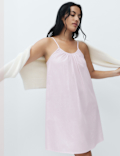 Pure Cotton Striped Short Chemise