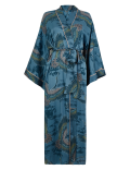 Satin Crane Bird Design Dressing Gown