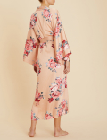 Satin Floral Print Long Wrap