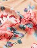 Satin Floral Print Long Wrap
