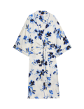 Satin Floral Wide Sleeve Wrap