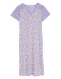 Cotton Rich Heart Print Long Nightdress