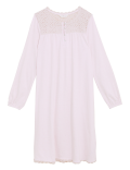 Pure Cotton Broderie Trim Long Nightdress