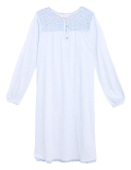 Pure Cotton Broderie Trim Long Nightdress