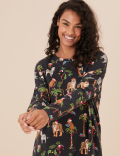 Women's Animal Print Family Christmas Short Nightdress