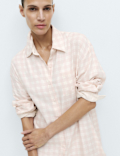 Brushed Cotton Blend Checked Nightshirt