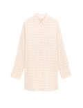 Brushed Cotton Blend Checked Nightshirt