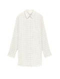 Brushed Cotton Blend Checked Nightshirt