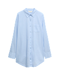 Pure Cotton Chambray Collared Nightshirt