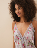 Satin Floral Print Chemise