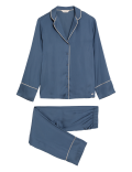 Satin Revere Collar Pyjama Set
