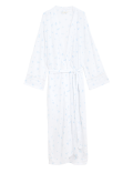 Floral Lace Insert Long Dressing Gown
