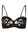 Embroidered Bandeau Bikini Top A-E