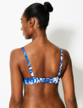 Palm Print Padded Plunge Bikini Top A-G