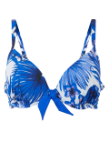 Palm Print Padded Plunge Bikini Top A-G