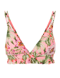 Floral Print Frill Plunge Bikini Top