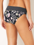 Floral Print Roll Top Bikini Bottoms