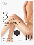 3pk 10 Denier Body Shaper Tights