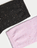2pk Cotton Rich Ankle High Socks