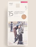 5pk 15 Denier Ladder Resist Matt Tights