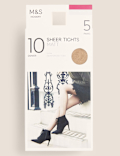 5pk 10 Denier Tights