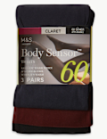 3pk 60 Denier Body Sensor&trade; Tights