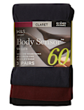 3pk 60 Denier Body Sensor&trade; Tights