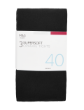 3pk 40 Denier Supersoft Opaque Tights