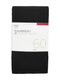 3pk 60 Denier Supersoft Opaque Tights