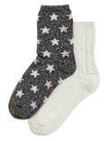 2pk Thermal Ankle High Socks with Wool