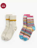 2pk Thermal Ankle High Socks with Wool