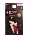 3pk 10 Denier Energising Sheer Tights