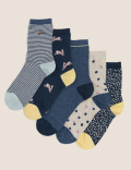 5pk Cotton Rich Ankle High Socks