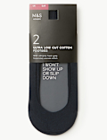 2pk Cotton Ultra Low Cut Footsies