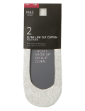 2pk Cotton Ultra Low Cut Footsies