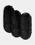 3 Pack Cotton Blend Lace Footsies