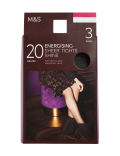 3pk 20 Denier Energising Sheer Tights