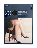 2pk 20 Denier Firm Support Sheer Tights
